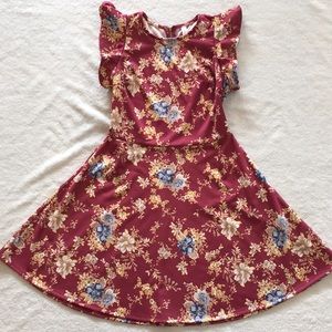 A-line Dress with Flutter Sleeves